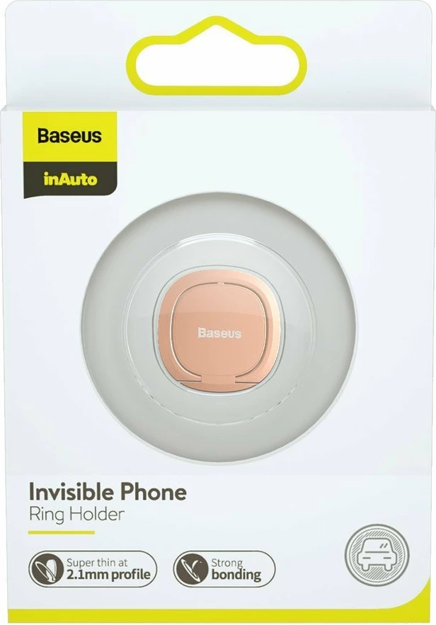 Mbështjellës unazë Baseus SUYB-0R për celular, ultra i hollë, ngjitës, Rozë