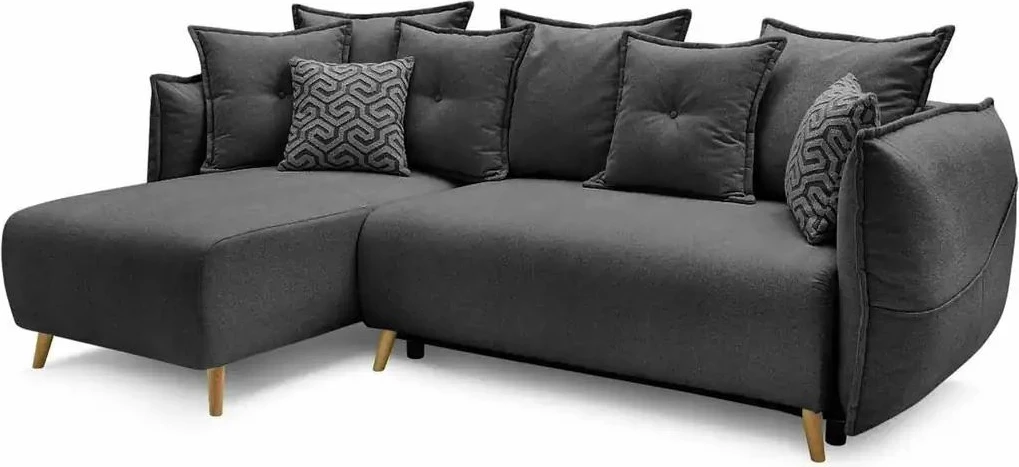 Kënd-sofë krevati Atelier del Sofa, ngjyrë antracit, Puffy