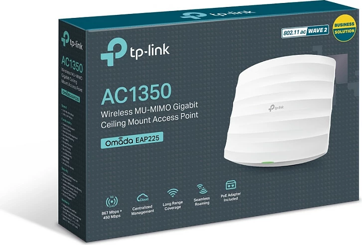 Access Point TP-Link Omada EAP225, 2.4 GHz, 5 GHz, 1350 Mbit/s