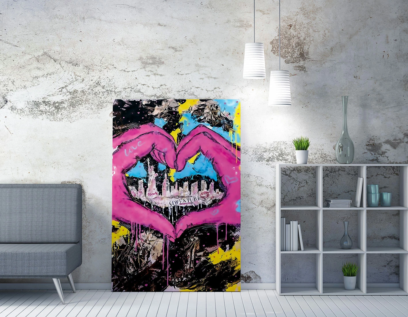 Pikturë dekorative në kanavacë Wallity, WY218, shumëngjyrëshe, 70x100cm