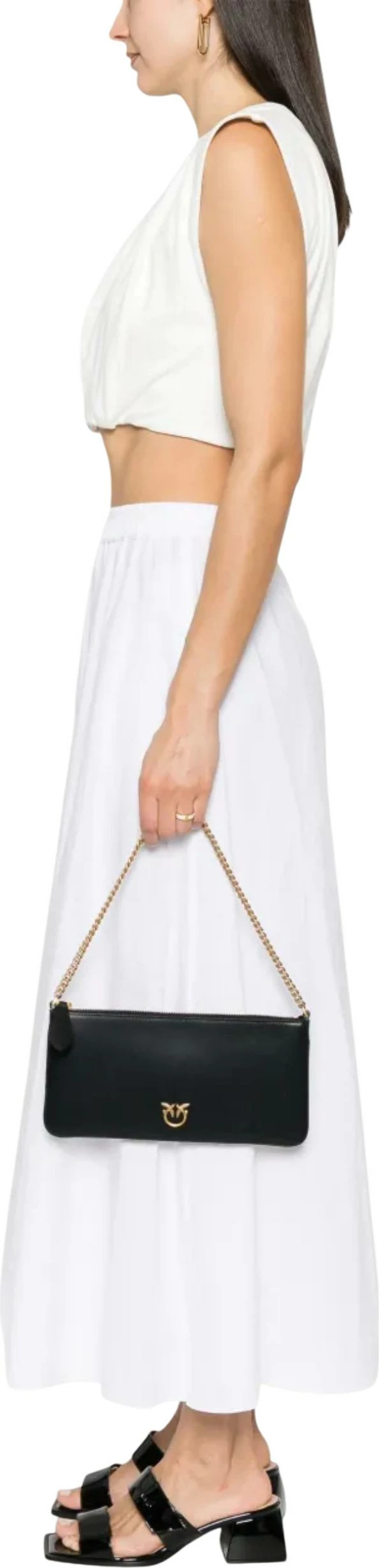 Portofol për femra Pinko New Horizontal Flat Vitello SE 107669 A0F1, i zi