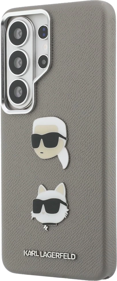 Mbështjellës Karl Lagerfeld Saffiano Double Heads Metal për Samsung Galaxy S26 Ultra, argjendtë