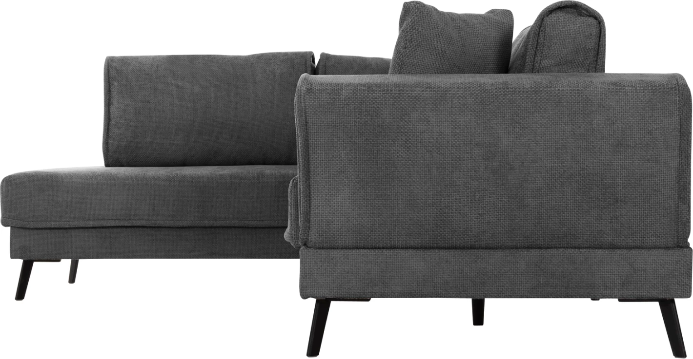 Kënd-sofëbëd majtas Zenora, material tekstili gri e errët, FH3337.01L, 303x214x80cm
