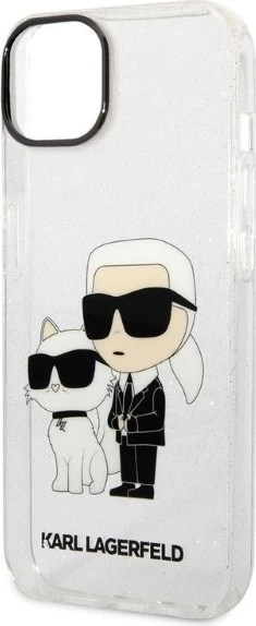 Mbështjellës Karl Lagerfeld Karl&Choupette për iPhone 14 Plus, transparent