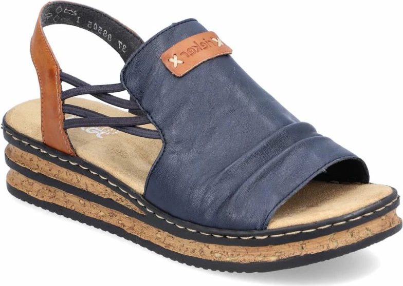 Sandale platforme femra Rieker 62962-14, të kaltra