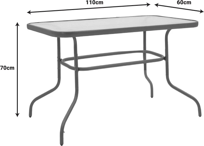 Tavolinë me karrige 5 copë Valor-Obbi pe kafe-metal 110x60x70cm