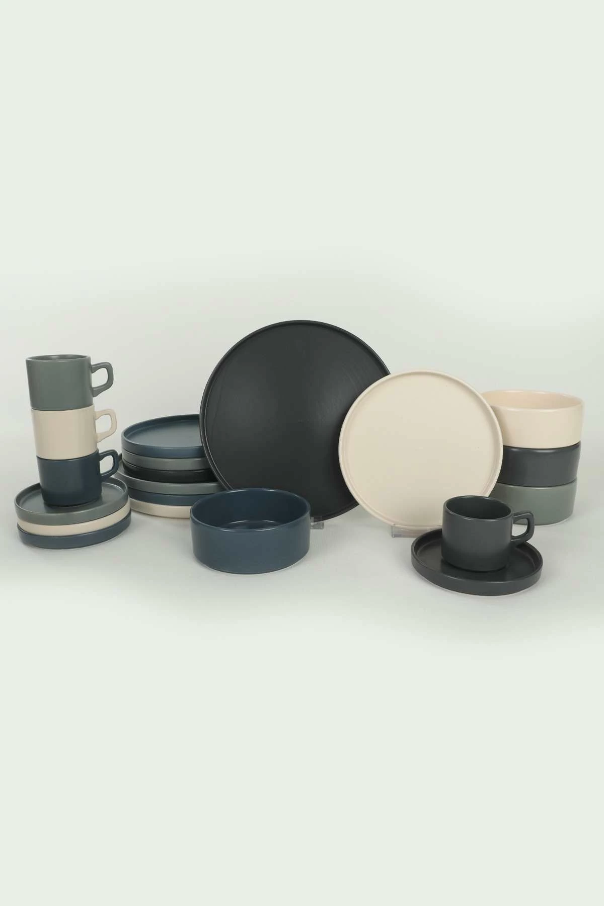 Set enësh për drekë, qeramikë, shumëngjyrësh, 20 copë, Hermia Concept, TY038020F14XA000000MAP2400