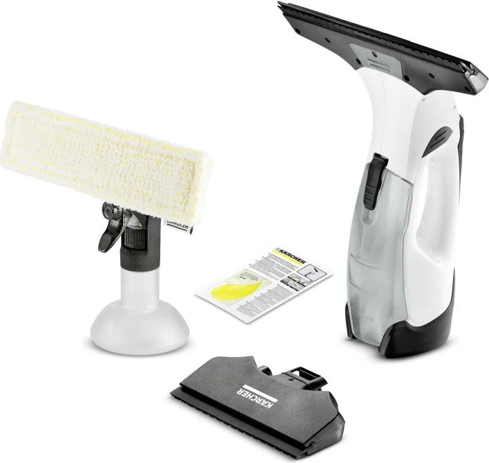 Aspirator për dritare Kärcher WV 5 Plus, bateri e heqshme, set me shishe spërkatëse + leckë mikrofibre + grykë e ngushtë, e bardhë