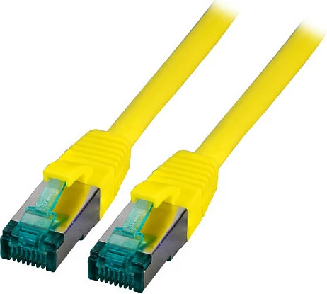 Kabllo rrjeti EFB Elektronik MK6001.0,25Y, Cat6a, 0.25 m, S/FTP, RJ45, e verdhë