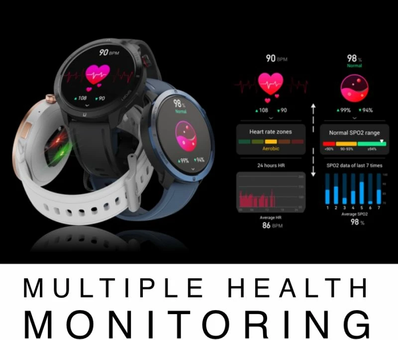 Smartwatch unisex Rubicon, e bardhë/argjend