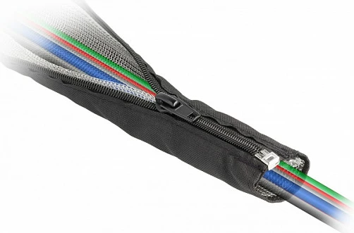 Mëngë e thurur EMI DeLOCK, 1 m x 16 mm, me zinxhir, rezistente në nxehtësi, e zezë