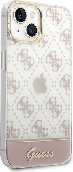 Mbështjellës Guess 4G Pattern Script për iPhone 14 Plus 6.7\", hardcase TPU/PC, rozë