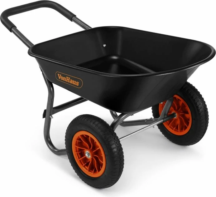 Karrocë dore kopshti VONHAUS 15/320, 78L, kapacitet 100 kg, 2 rrota, e zezë