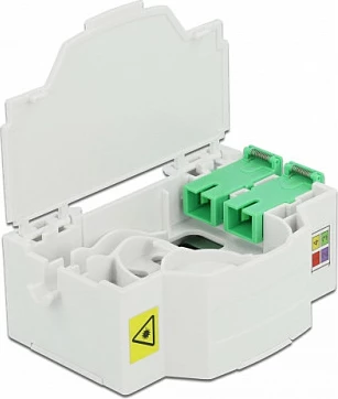 Kuti lidhëse fibër optike DeLOCK, DIN rail, 4x SC Simplex / LC Duplex, e bardhë