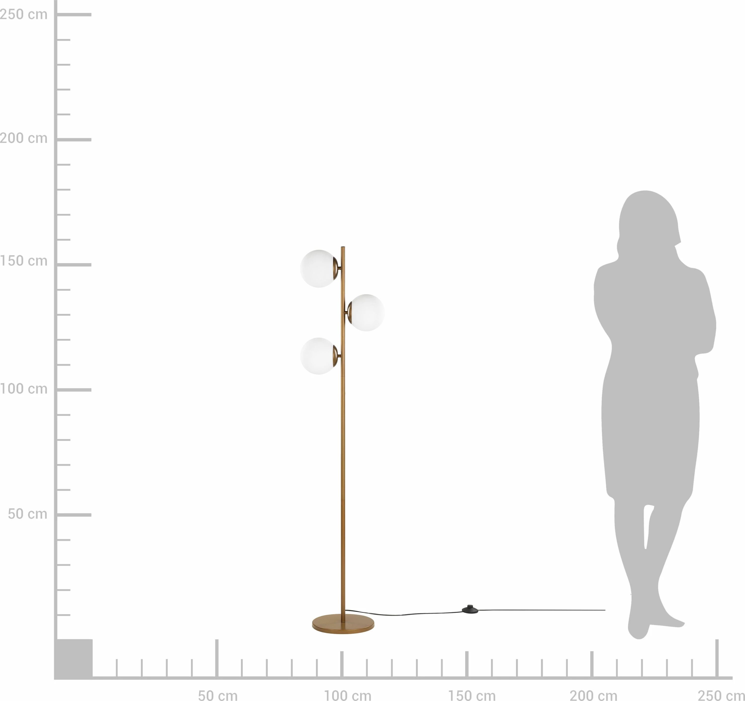 Lampë dyshemeje Beliani WADI, 153 cm, 3xE14, max 25 W, ar