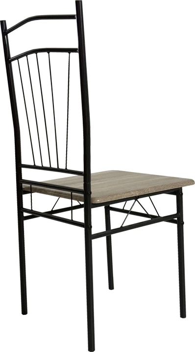 Tavolinë me karrige Roza II, set 5 copë, MDF, këmbë metalike, ngjyrë gri, 110x60x74cm