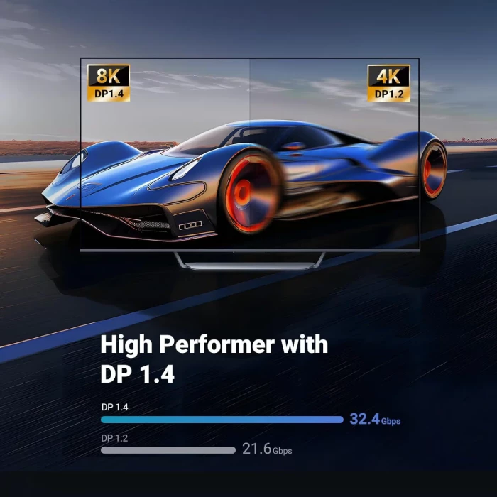 Kabl DisplayPort 1.4 UGREEN 80393 8K@60Hz 3m, e zezë