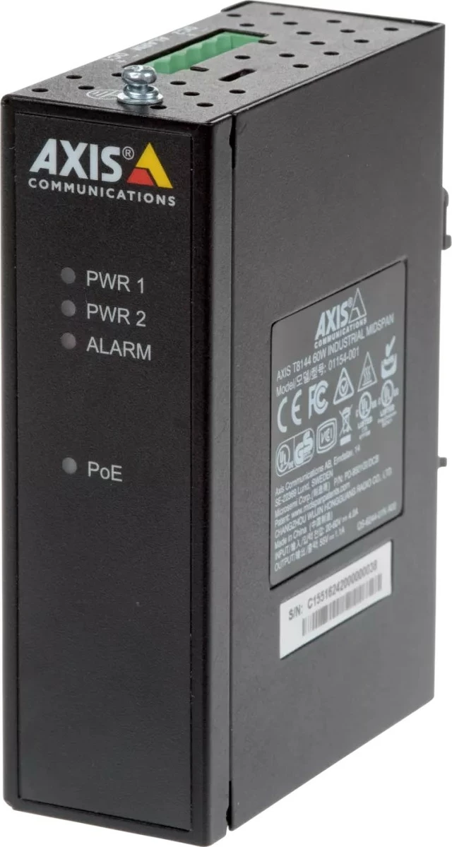 Midspan industrial Axis 01154-001, Gigabit Ethernet, 60 W, e zezë