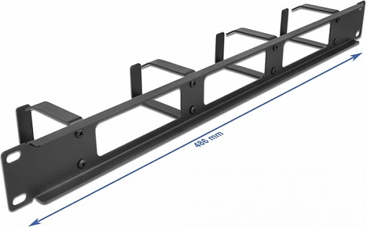 Panel menaxhimi kabllove DeLOCK 19" 1U, 3 hapje, 4 grepa, i zi