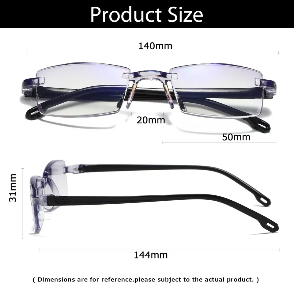 Syze Leximi Unisex Pa Kornizë +1.50, Anti-Dritë Blu