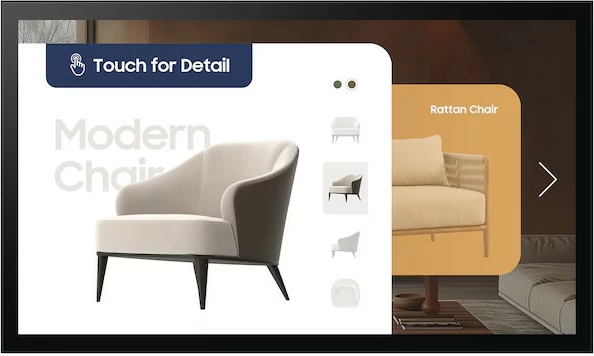 Monitor interaktiv, Samsung, QM32C-T LH32QMCTBGCXEN, 32" FHD 10-point touch, Wi‑Fi LAN HDMI, i zi