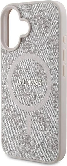 Mbështjellës Guess 4G Ring Classic Logo MagSafe për iPhone 16 Plus, Rozë