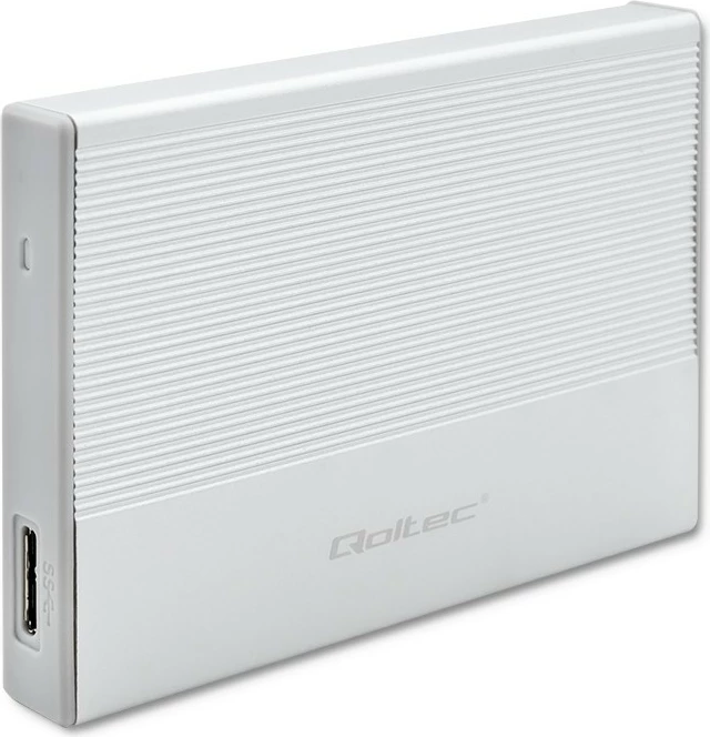 Kasë Qoltec 52278 për SSD/HDD 2.5", USB 3.0, 2TB, Argjendtë