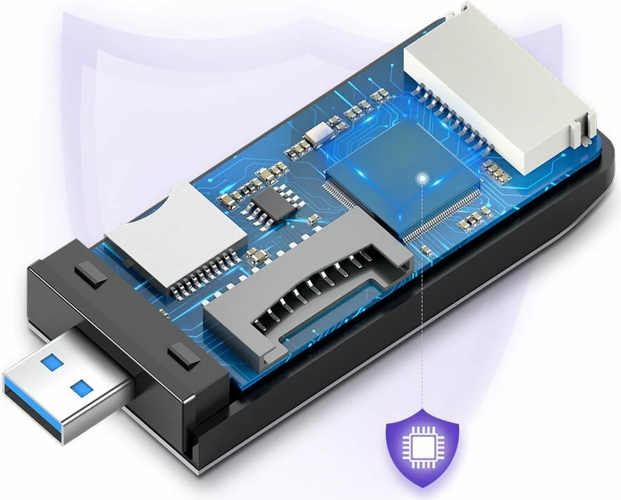 Lexues kartelash Ugreen 50541, USB 3.0, SD/microSD/CF/MS, Gri