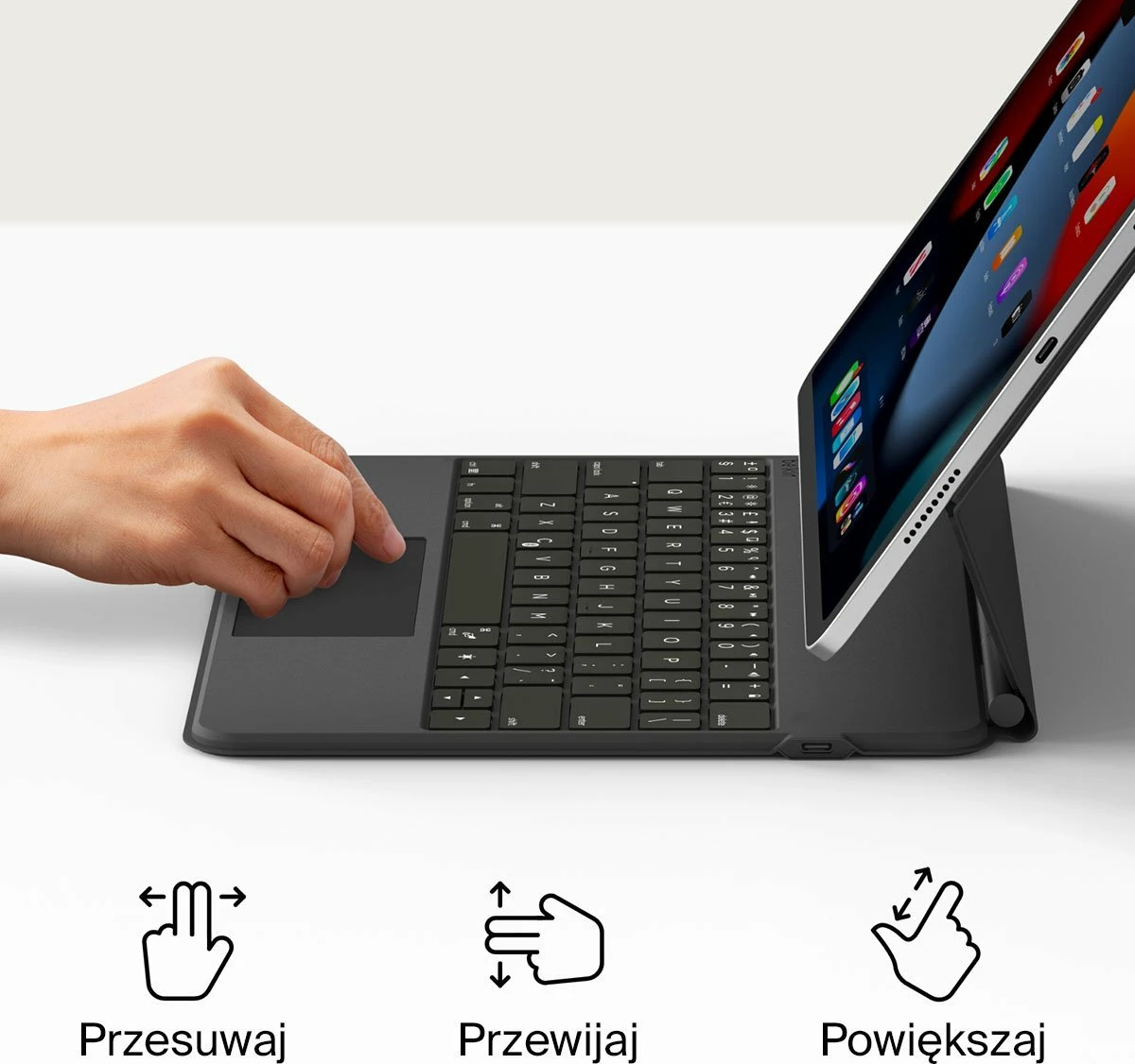 Mbështjellës me tastierë Belkin BBZ003DU-V1 për iPad Pro 12.9", i zi