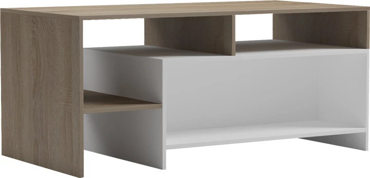Tavolinë kafeje Consa, sonoma-e bardhë, 120x60x52.8cm