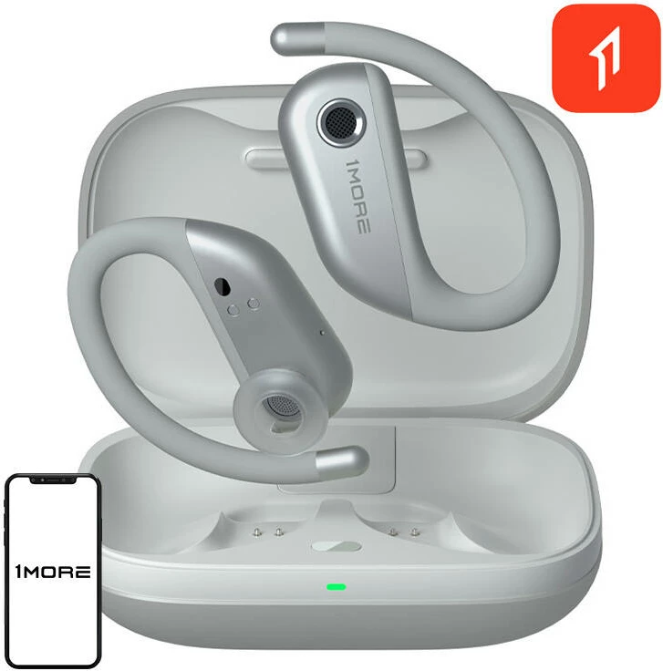 Kufje wireless sportive 1MORE FIT OPEN EF906, TWS, Bluetooth 5.3, IPX7, argjend