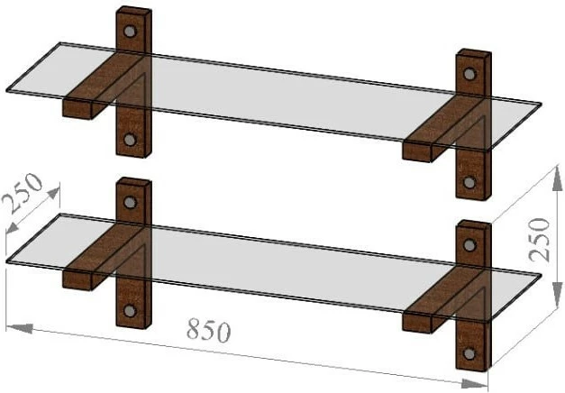 Raft muri Hanah Home, R202, ngjyrë arre dhe fume, 2 copë