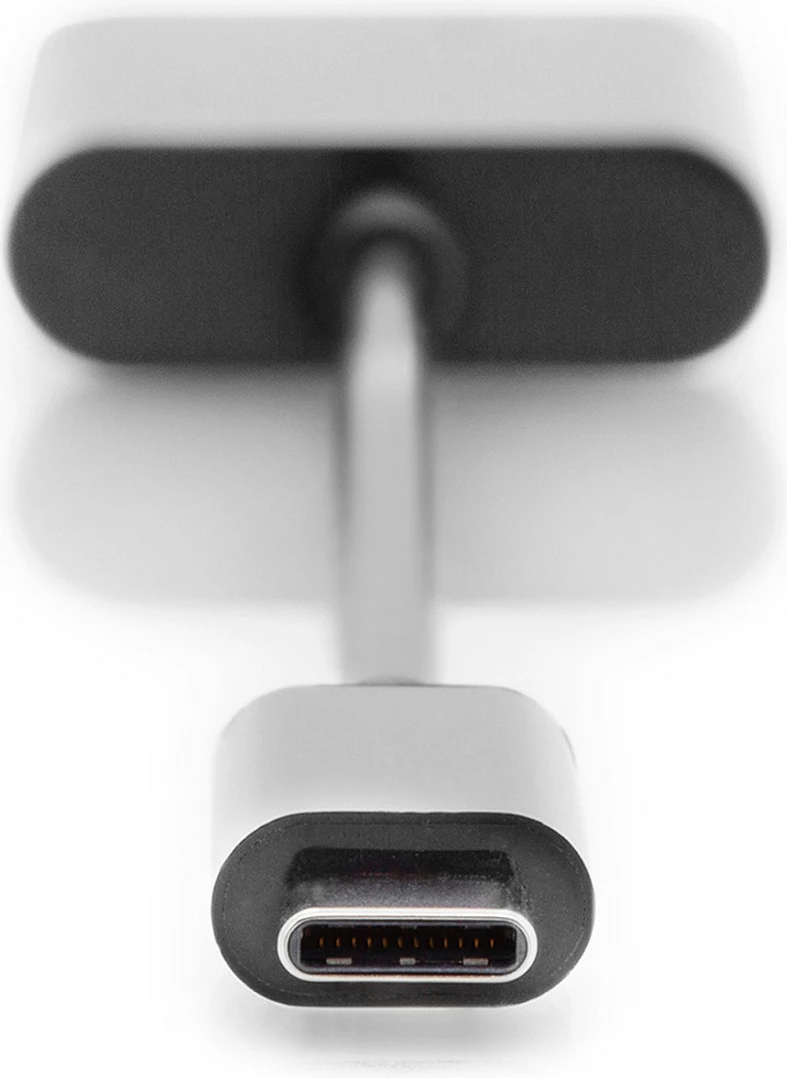 Kabllo adapter Digitus USB Type-C në 3.5mm + USB-C, 0.2m, zi