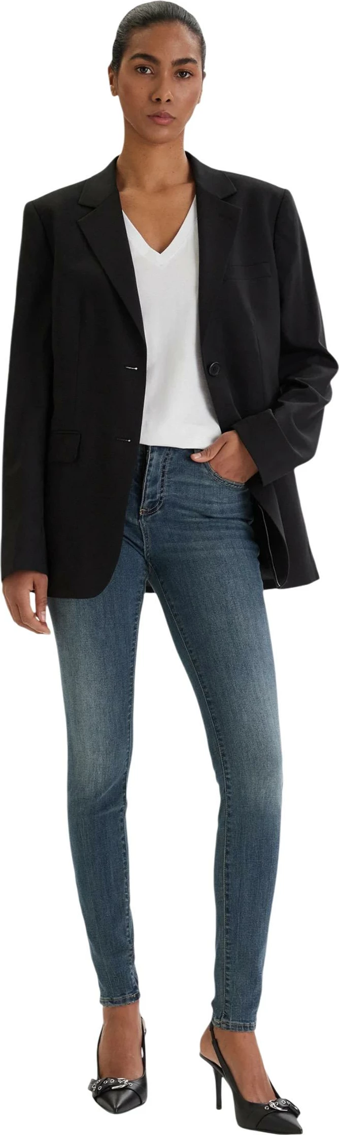 Xhinse skinny për femra Armani Exchange XW000129 AF10863, denim e errët [Madhësia: W30 L30]