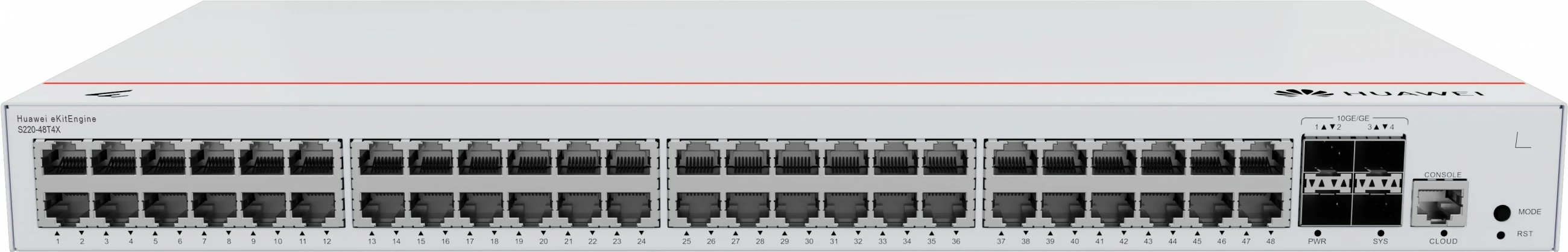 Switch HUAWEI eKit S220-48T4X, Managed, L2, Gigabit Ethernet, Rack mounting, 1U