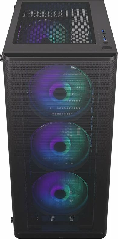 Kasë Endorfy Ventum 200 ARGB EY2A014 Midi Tower ATX me xham të kalitur, 4x120mm PWM ARGB fans, pa PSU, e zezë