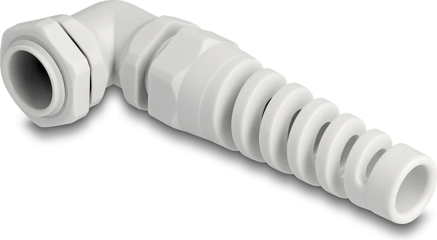 Glandë për kabllo DeLOCK PG11 90°, IP68, për kabllo 5-10 mm, gri