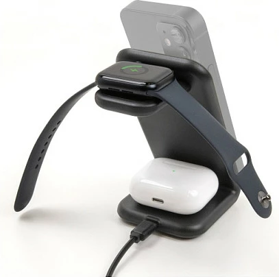 Stacion karikimi wireless DeLOCK 66941, 3-në-1, 15W, USB-C, i zi