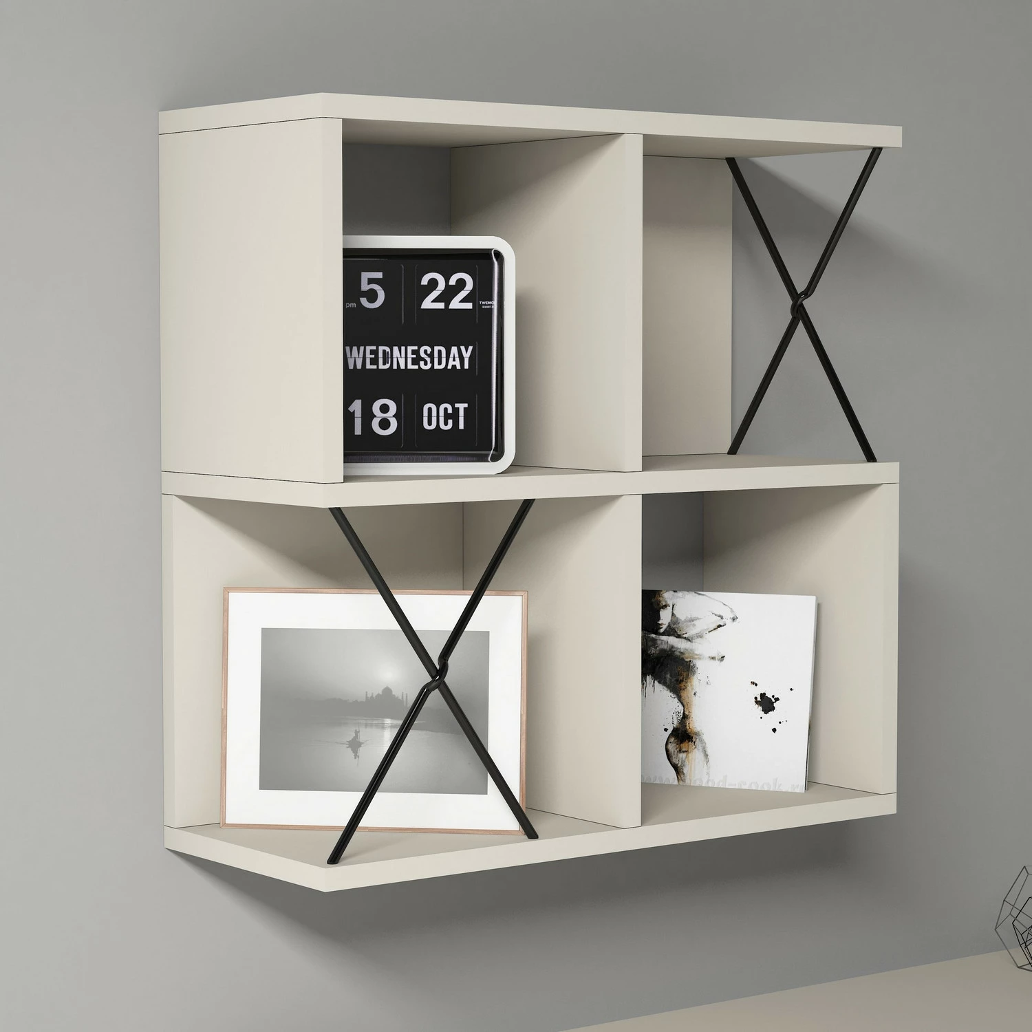 Raft muri Skye Decor, ekstra, krem