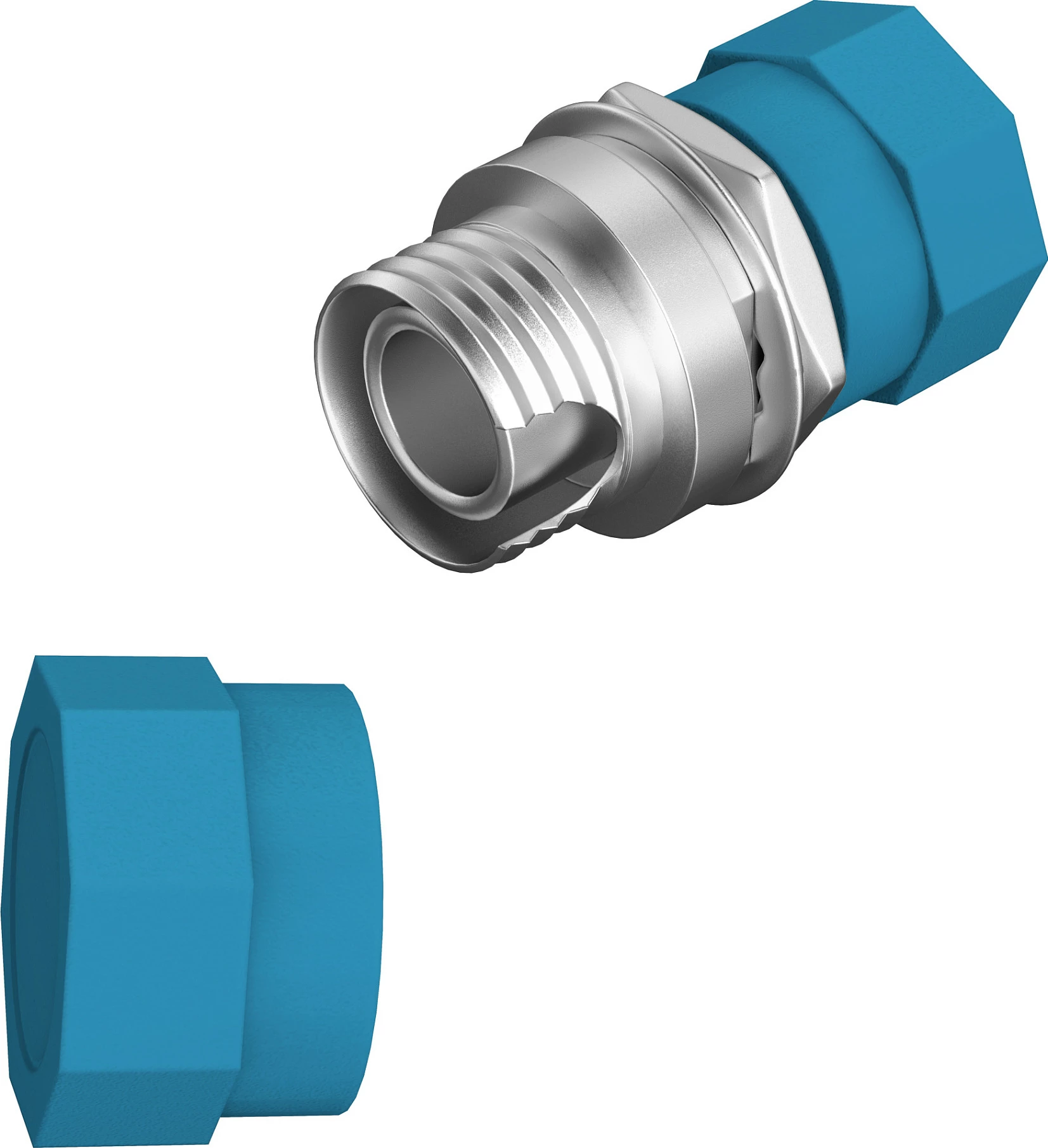 Adapter lidhës fibër optike EFB Elektronik FC Simplex OS2, single-mode, metal, blu/metalike