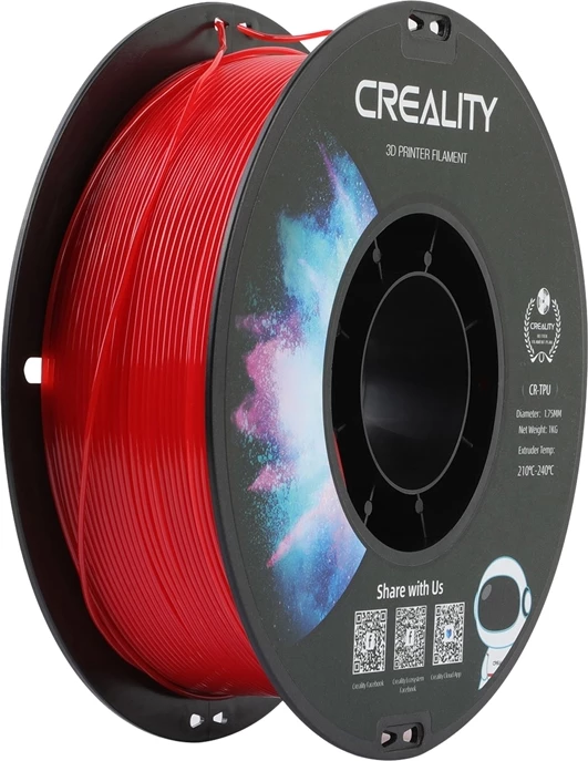 Filament 3D TPU, Creality, CR-TPU 3301040034, 1.75 mm, 1 kg, e kuqe