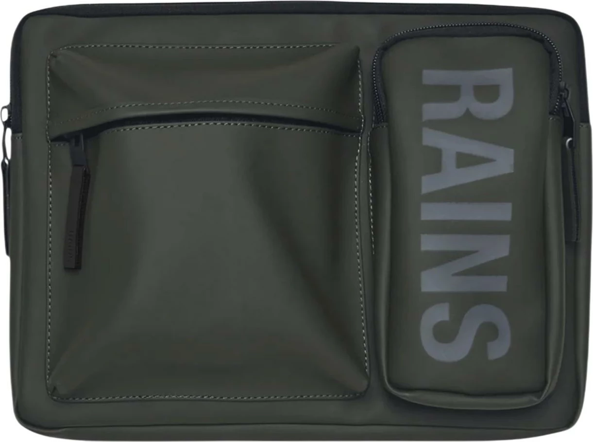 Çantë laptopi për meshkuj Rains Texe Laptop Case 15/16 W1, jeshile ulliri