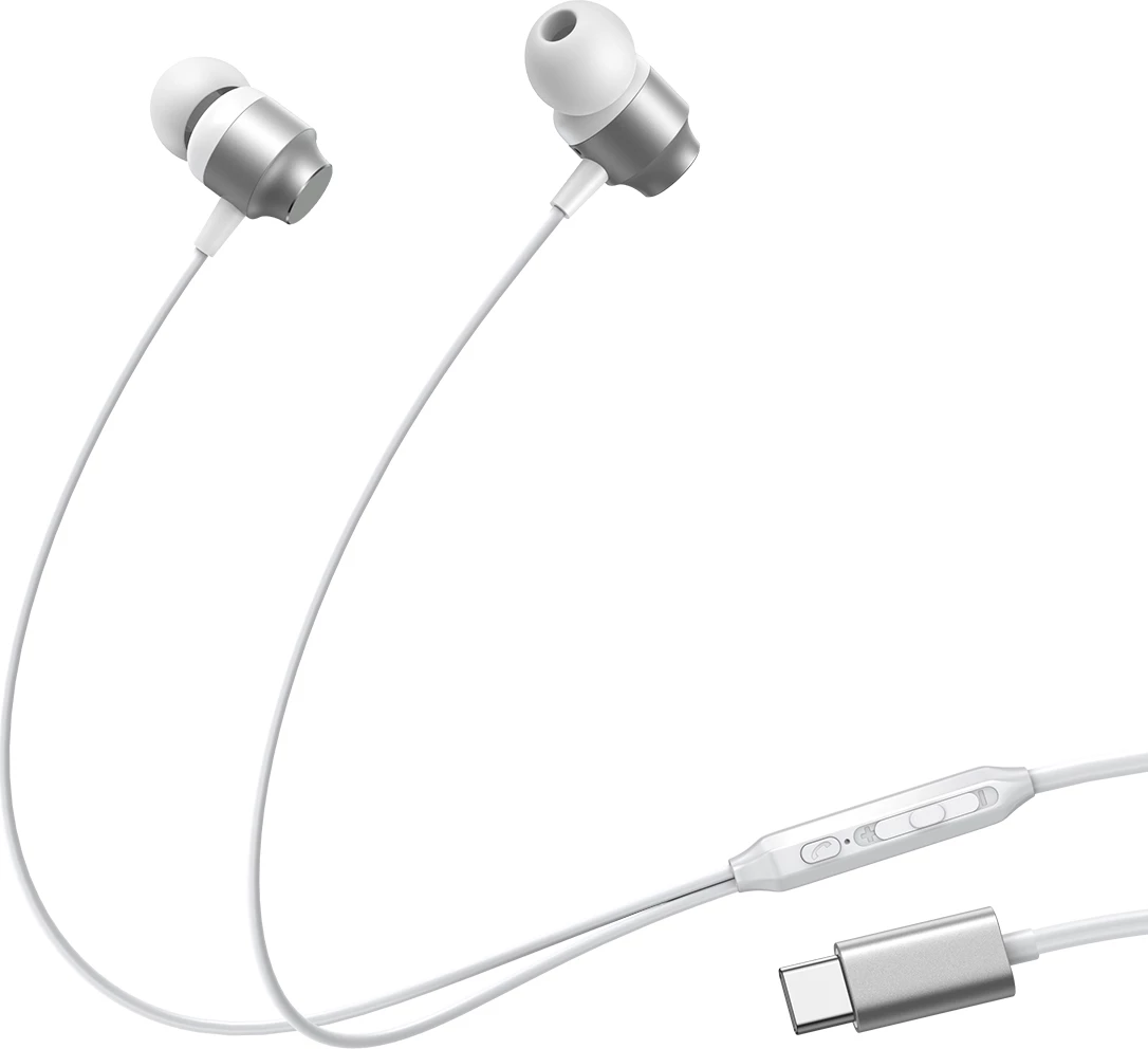 Kufje Joyroom JR-EC06 me USB-C, in-ear, argjendi