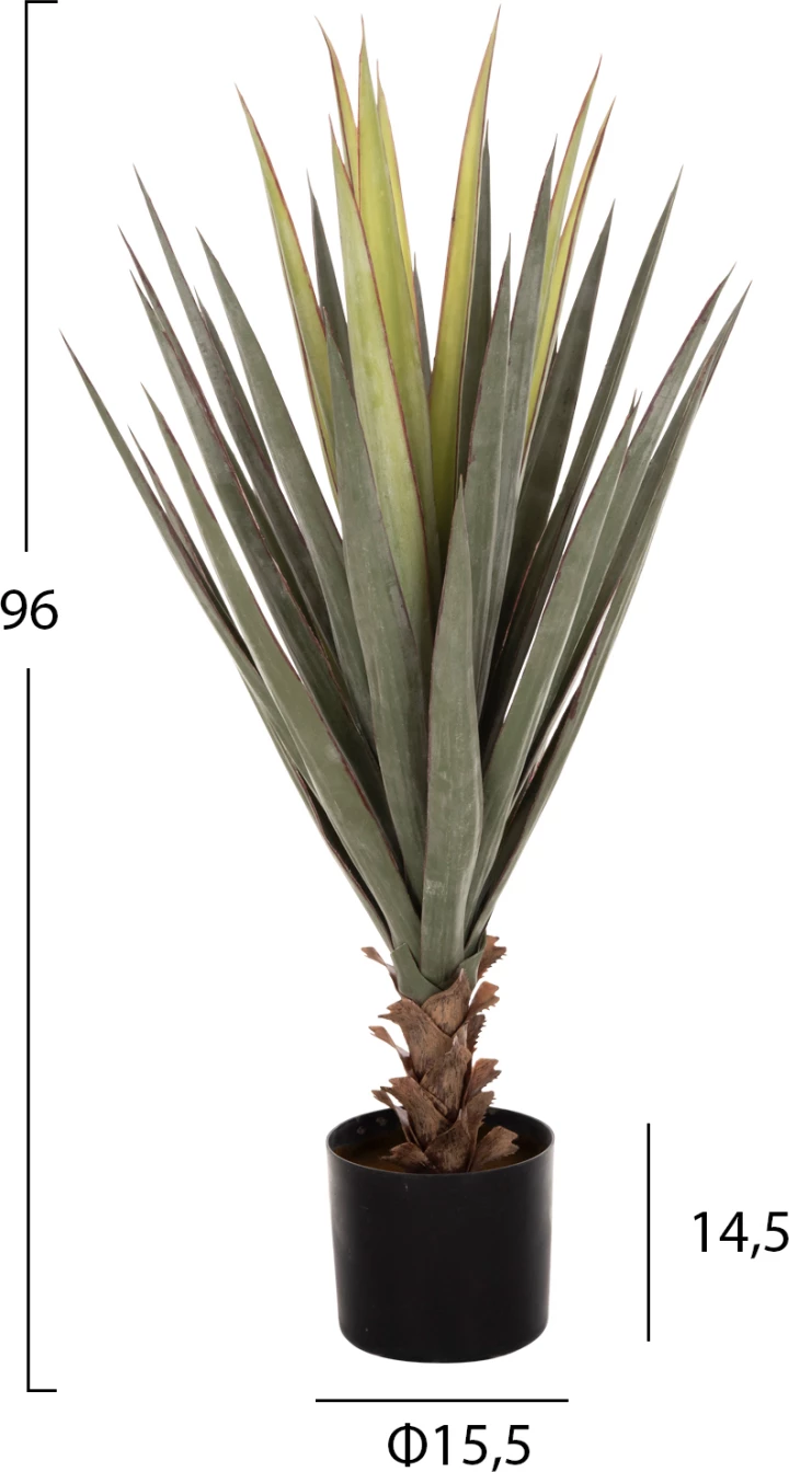 Bimë sintetike dekorative në vazo, FH7986, Sisal Agave, Φ15.5x14.5-96H cm