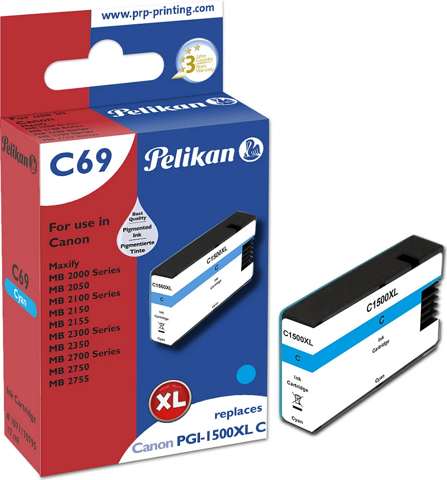Tinte Pelikan PGI-1500XL C kompatibile për Canon, XL, Cyan
