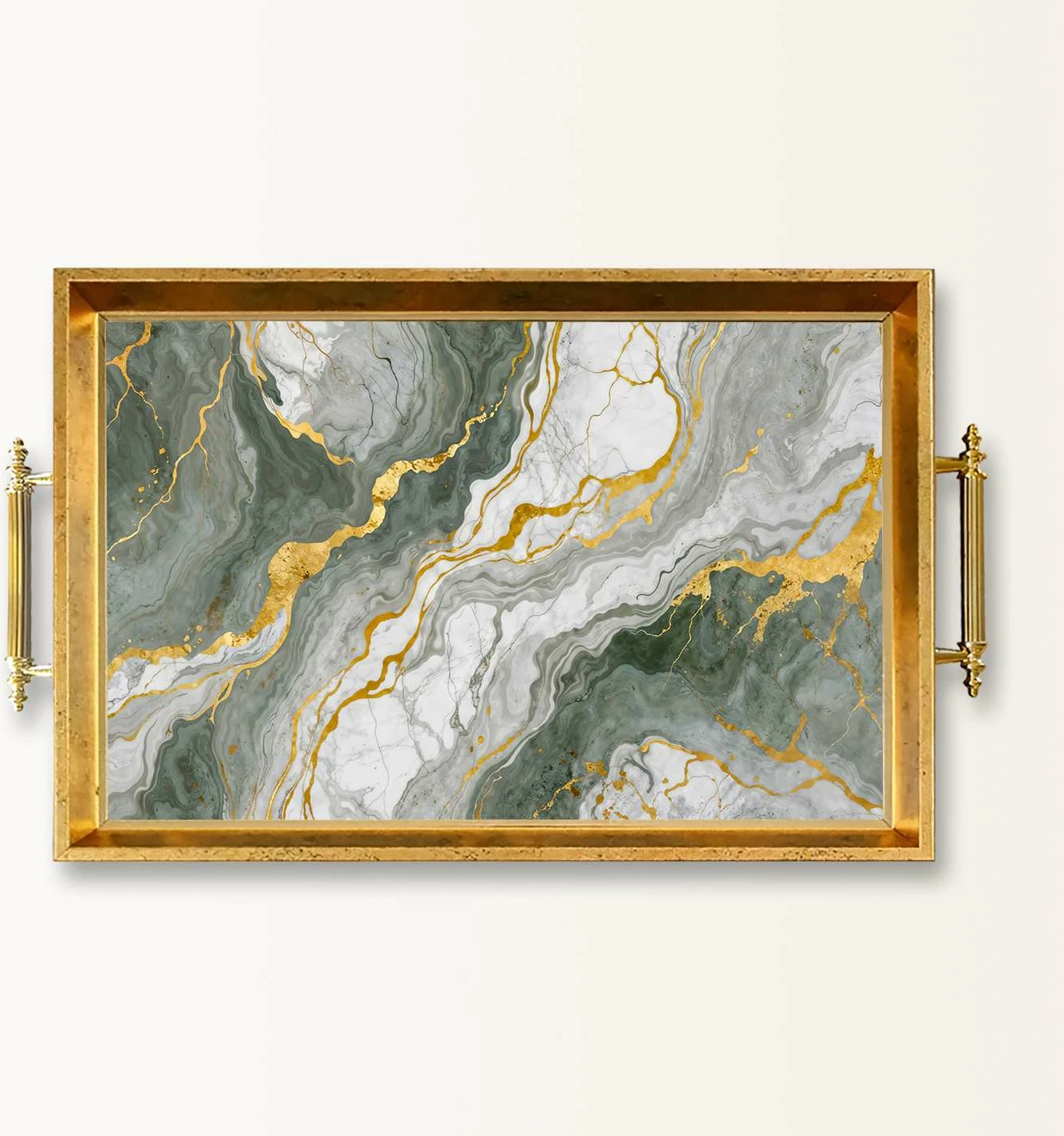 Tabaka dekorative prej qelqi, dizajn Aberto, TPEA10015, shumëngjyrëshe, 50x29x3.5cm