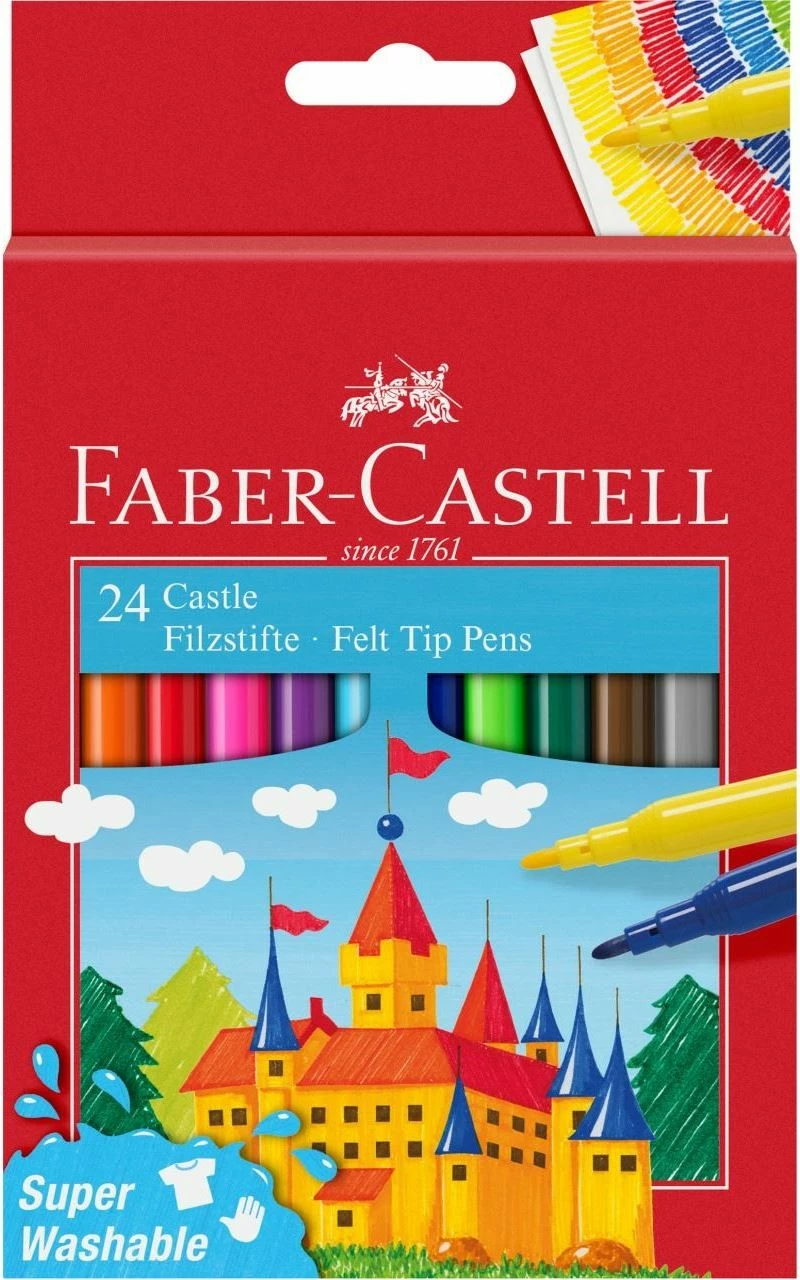 Set lapsa me ngjyra Faber-Castell 554202, 24 ngjyra, majë e rrumbullakët, multikolor