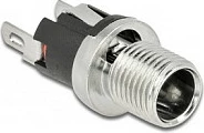 Konektor DC DeLOCK 5.5x2.1mm, bulkhead/panel mount, 12mm M8*P0.75, 3A 16V, krom