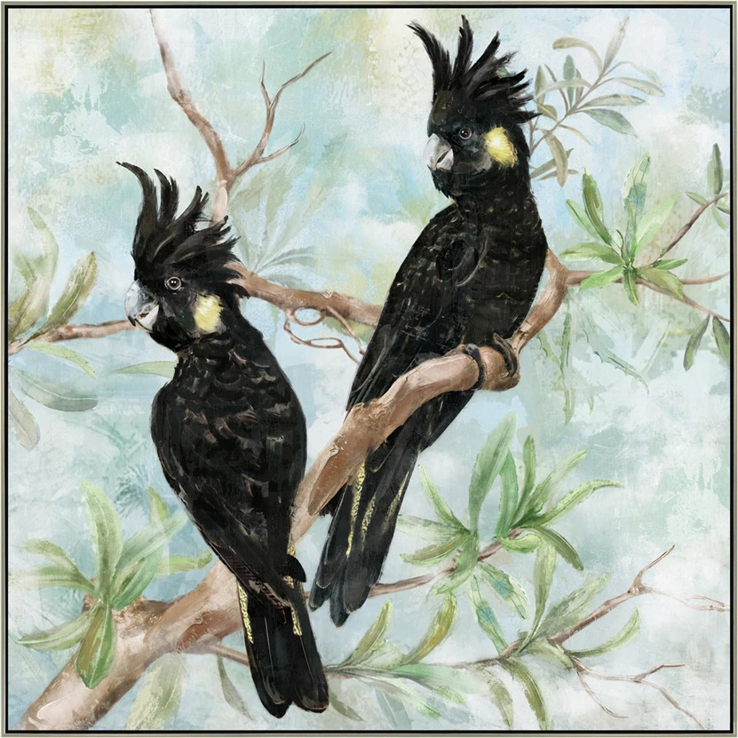 Pikturë dekorative ATERRIMUS, kanavacë, shumëngjyrëshe, dru, argjend, 83x83x5cm