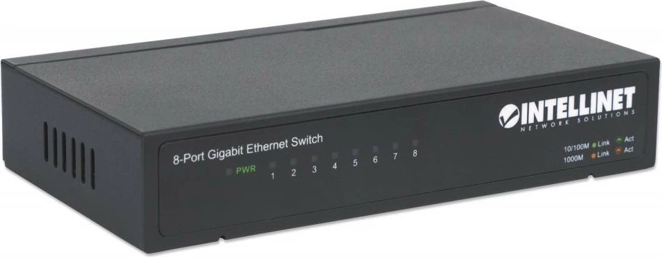 Switch Intellinet 8 porta Gigabit, desktop, metalik
